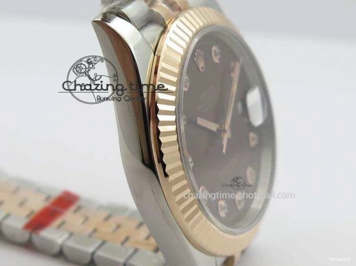 DateJust Dial Jubilee On Bracelet Best RG Fluted Noob 1:1 41mm Wrapped A3235 Brown Edition 126303 Diam Bezel 1231